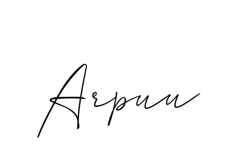 Allison_Script is a professional signature style that is perfect for those who want to add a touch of class to their signature. It is also a great choice for those who want to make their signature more unique. Get Arpuu name to fancy signature for free. Arpuu signature style 2 images and pictures png