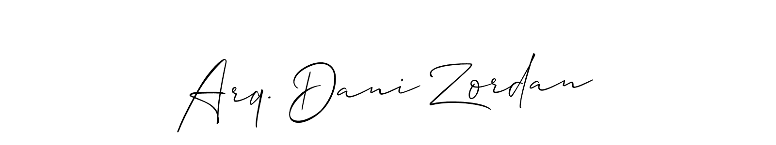 Best and Professional Signature Style for Arq. Dani Zordan. Allison_Script Best Signature Style Collection. Arq. Dani Zordan signature style 2 images and pictures png