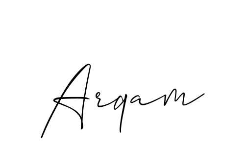 How to Draw Arqam signature style? Allison_Script is a latest design signature styles for name Arqam. Arqam signature style 2 images and pictures png