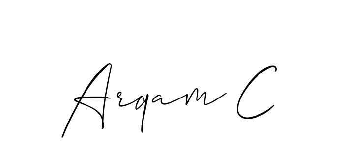 Create a beautiful signature design for name Arqam C. With this signature (Allison_Script) fonts, you can make a handwritten signature for free. Arqam C signature style 2 images and pictures png