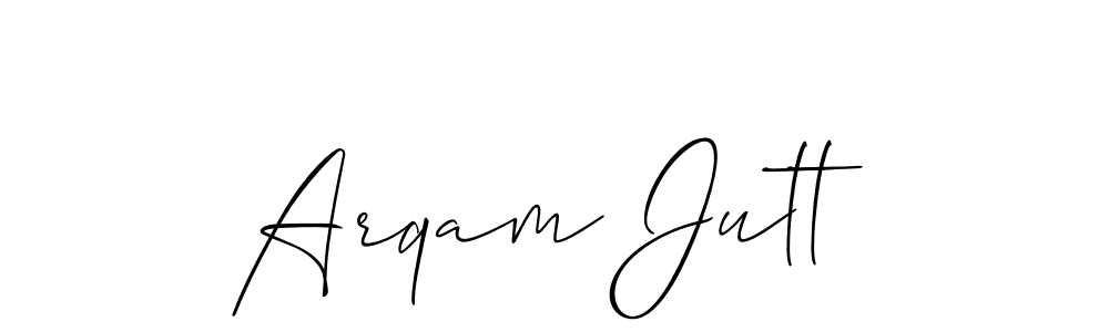 Create a beautiful signature design for name Arqam Jutt. With this signature (Allison_Script) fonts, you can make a handwritten signature for free. Arqam Jutt signature style 2 images and pictures png