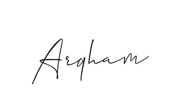How to make Arqham signature? Allison_Script is a professional autograph style. Create handwritten signature for Arqham name. Arqham signature style 2 images and pictures png