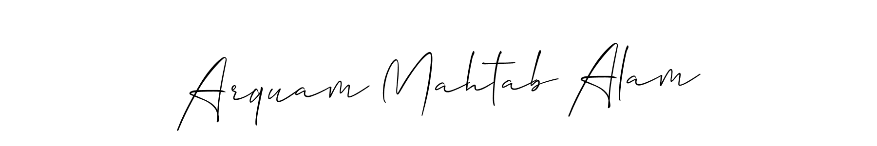 How to make Arquam Mahtab Alam name signature. Use Allison_Script style for creating short signs online. This is the latest handwritten sign. Arquam Mahtab Alam signature style 2 images and pictures png