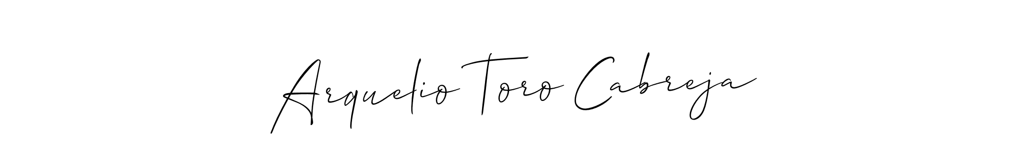 This is the best signature style for the Arquelio Toro Cabreja name. Also you like these signature font (Allison_Script). Mix name signature. Arquelio Toro Cabreja signature style 2 images and pictures png