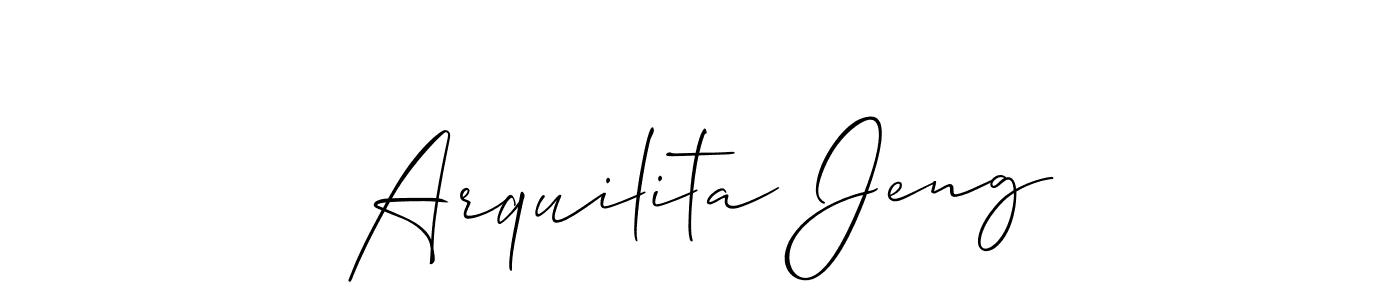 Use a signature maker to create a handwritten signature online. With this signature software, you can design (Allison_Script) your own signature for name Arquilita Jeng. Arquilita Jeng signature style 2 images and pictures png