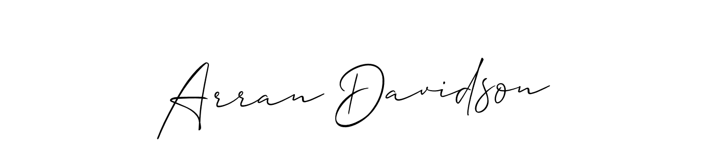 Use a signature maker to create a handwritten signature online. With this signature software, you can design (Allison_Script) your own signature for name Arran Davidson. Arran Davidson signature style 2 images and pictures png