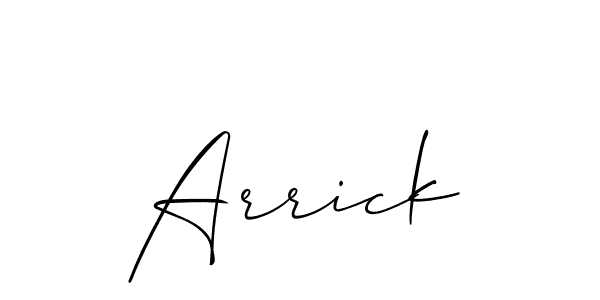 Allison_Script is a professional signature style that is perfect for those who want to add a touch of class to their signature. It is also a great choice for those who want to make their signature more unique. Get Arrick name to fancy signature for free. Arrick signature style 2 images and pictures png