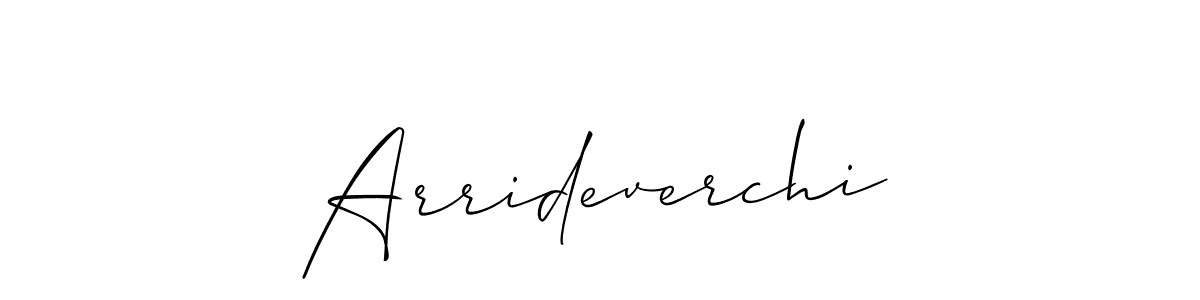 Design your own signature with our free online signature maker. With this signature software, you can create a handwritten (Allison_Script) signature for name Arrideverchi. Arrideverchi signature style 2 images and pictures png