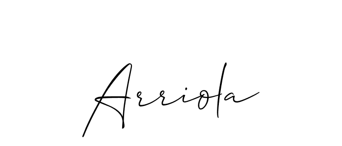 Design your own signature with our free online signature maker. With this signature software, you can create a handwritten (Allison_Script) signature for name Arriola. Arriola signature style 2 images and pictures png