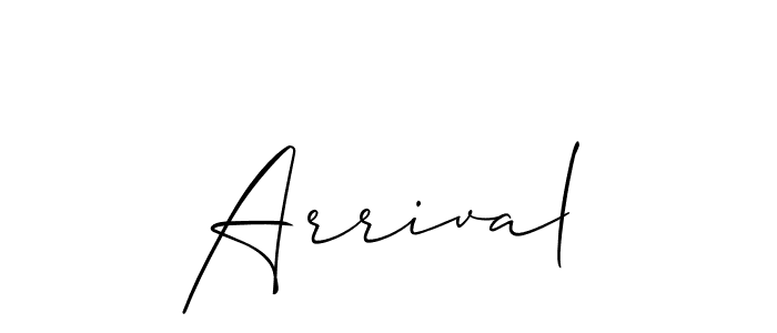 It looks lik you need a new signature style for name Arrival. Design unique handwritten (Allison_Script) signature with our free signature maker in just a few clicks. Arrival signature style 2 images and pictures png