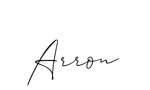 Use a signature maker to create a handwritten signature online. With this signature software, you can design (Allison_Script) your own signature for name Arron. Arron signature style 2 images and pictures png