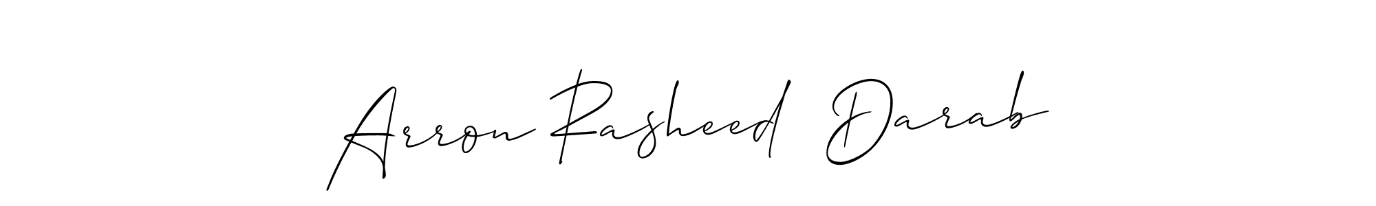 Similarly Allison_Script is the best handwritten signature design. Signature creator online .You can use it as an online autograph creator for name Arron Rasheed  Darab. Arron Rasheed  Darab signature style 2 images and pictures png