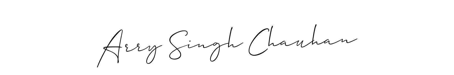Allison_Script is a professional signature style that is perfect for those who want to add a touch of class to their signature. It is also a great choice for those who want to make their signature more unique. Get Arry Singh Chauhan name to fancy signature for free. Arry Singh Chauhan signature style 2 images and pictures png