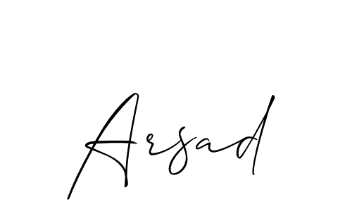 It looks lik you need a new signature style for name Arsad. Design unique handwritten (Allison_Script) signature with our free signature maker in just a few clicks. Arsad signature style 2 images and pictures png