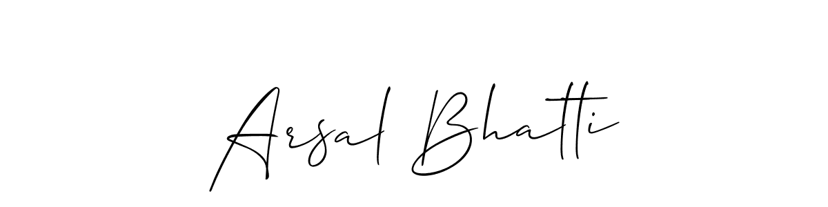 How to make Arsal Bhatti name signature. Use Allison_Script style for creating short signs online. This is the latest handwritten sign. Arsal Bhatti signature style 2 images and pictures png