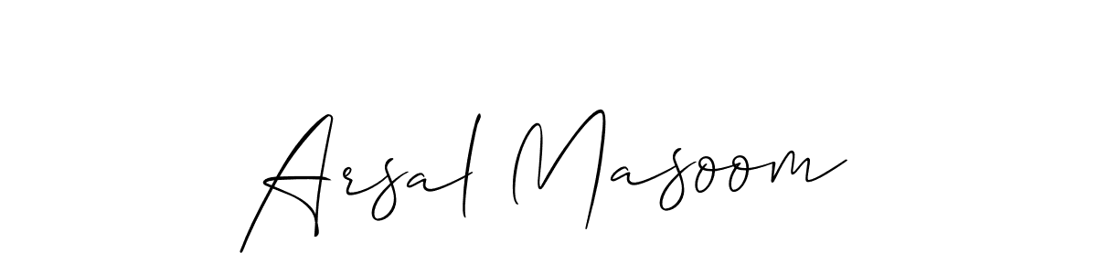 Design your own signature with our free online signature maker. With this signature software, you can create a handwritten (Allison_Script) signature for name Arsal Masoom. Arsal Masoom signature style 2 images and pictures png