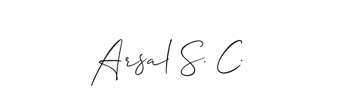 Use a signature maker to create a handwritten signature online. With this signature software, you can design (Allison_Script) your own signature for name Arsal S. C.. Arsal S. C. signature style 2 images and pictures png