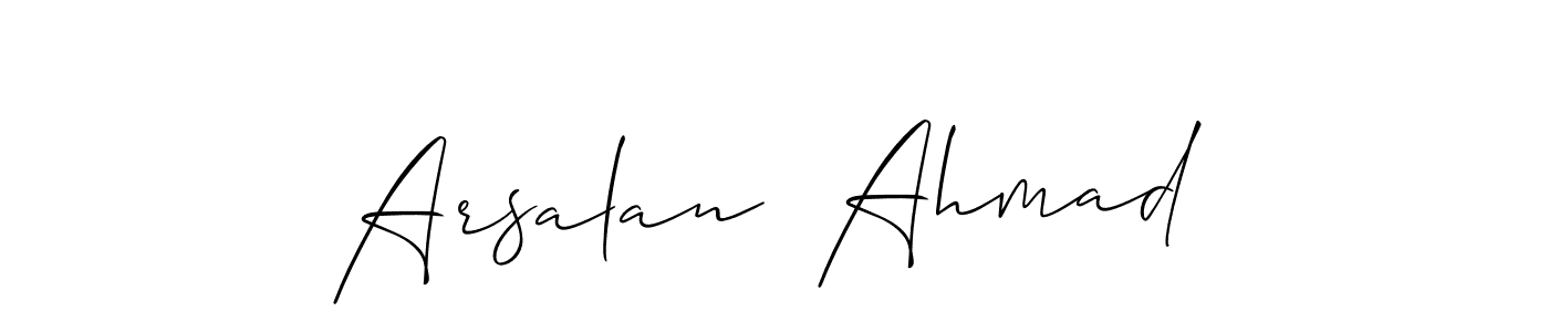 How to make Arsalan  Ahmad signature? Allison_Script is a professional autograph style. Create handwritten signature for Arsalan  Ahmad name. Arsalan  Ahmad signature style 2 images and pictures png