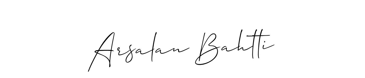 Create a beautiful signature design for name Arsalan Bahtti. With this signature (Allison_Script) fonts, you can make a handwritten signature for free. Arsalan Bahtti signature style 2 images and pictures png