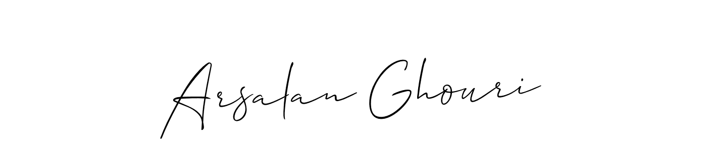 You should practise on your own different ways (Allison_Script) to write your name (Arsalan Ghouri) in signature. don't let someone else do it for you. Arsalan Ghouri signature style 2 images and pictures png