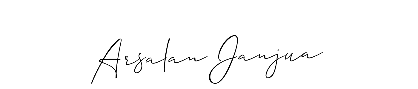 Make a beautiful signature design for name Arsalan Janjua. With this signature (Allison_Script) style, you can create a handwritten signature for free. Arsalan Janjua signature style 2 images and pictures png