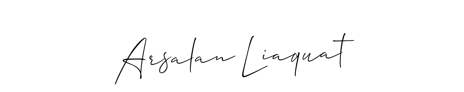 Similarly Allison_Script is the best handwritten signature design. Signature creator online .You can use it as an online autograph creator for name Arsalan Liaquat. Arsalan Liaquat signature style 2 images and pictures png