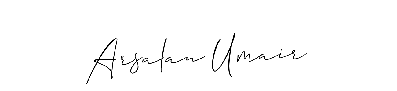 Use a signature maker to create a handwritten signature online. With this signature software, you can design (Allison_Script) your own signature for name Arsalan Umair. Arsalan Umair signature style 2 images and pictures png