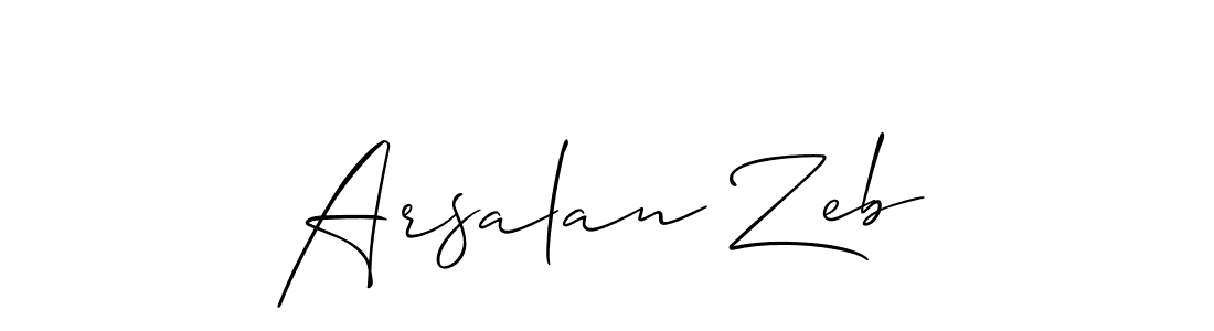 Design your own signature with our free online signature maker. With this signature software, you can create a handwritten (Allison_Script) signature for name Arsalan Zeb. Arsalan Zeb signature style 2 images and pictures png