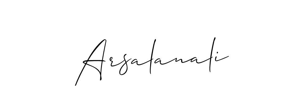 It looks lik you need a new signature style for name Arsalanali. Design unique handwritten (Allison_Script) signature with our free signature maker in just a few clicks. Arsalanali signature style 2 images and pictures png