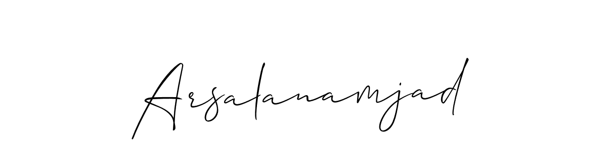 Design your own signature with our free online signature maker. With this signature software, you can create a handwritten (Allison_Script) signature for name Arsalanamjad. Arsalanamjad signature style 2 images and pictures png