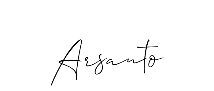 Create a beautiful signature design for name Arsanto. With this signature (Allison_Script) fonts, you can make a handwritten signature for free. Arsanto signature style 2 images and pictures png