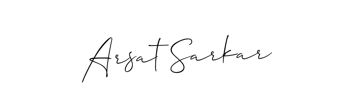 Create a beautiful signature design for name Arsat Sarkar. With this signature (Allison_Script) fonts, you can make a handwritten signature for free. Arsat Sarkar signature style 2 images and pictures png