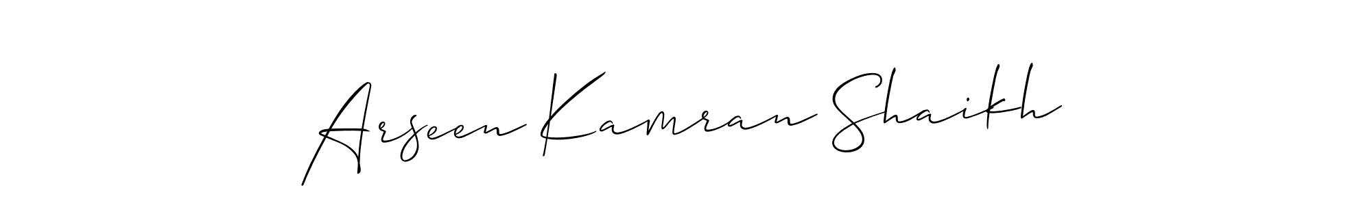 Make a beautiful signature design for name Arseen Kamran Shaikh. With this signature (Allison_Script) style, you can create a handwritten signature for free. Arseen Kamran Shaikh signature style 2 images and pictures png