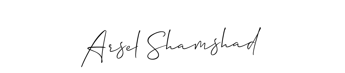 Also we have Arsel Shamshad name is the best signature style. Create professional handwritten signature collection using Allison_Script autograph style. Arsel Shamshad signature style 2 images and pictures png