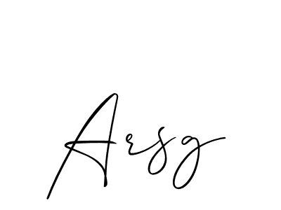 How to make Arsg signature? Allison_Script is a professional autograph style. Create handwritten signature for Arsg name. Arsg signature style 2 images and pictures png