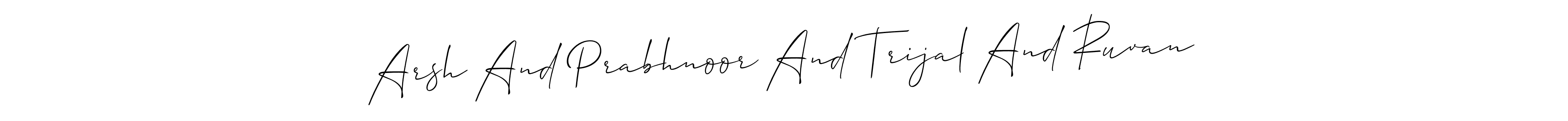 Design your own signature with our free online signature maker. With this signature software, you can create a handwritten (Allison_Script) signature for name Arsh And Prabhnoor And Trijal And Ruvan. Arsh And Prabhnoor And Trijal And Ruvan signature style 2 images and pictures png