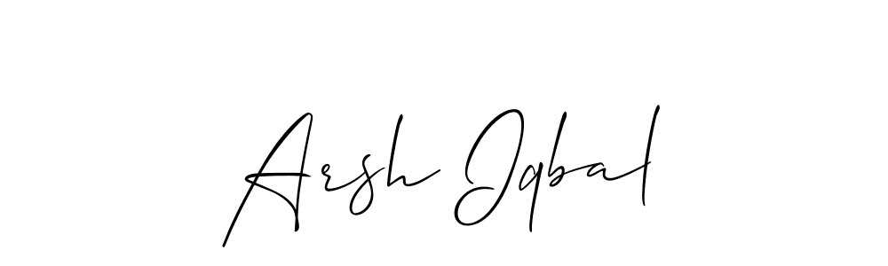 Arsh Iqbal stylish signature style. Best Handwritten Sign (Allison_Script) for my name. Handwritten Signature Collection Ideas for my name Arsh Iqbal. Arsh Iqbal signature style 2 images and pictures png