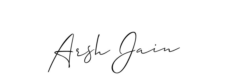 Create a beautiful signature design for name Arsh Jain. With this signature (Allison_Script) fonts, you can make a handwritten signature for free. Arsh Jain signature style 2 images and pictures png