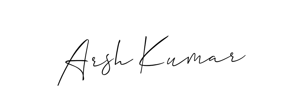Also You can easily find your signature by using the search form. We will create Arsh Kumar name handwritten signature images for you free of cost using Allison_Script sign style. Arsh Kumar signature style 2 images and pictures png