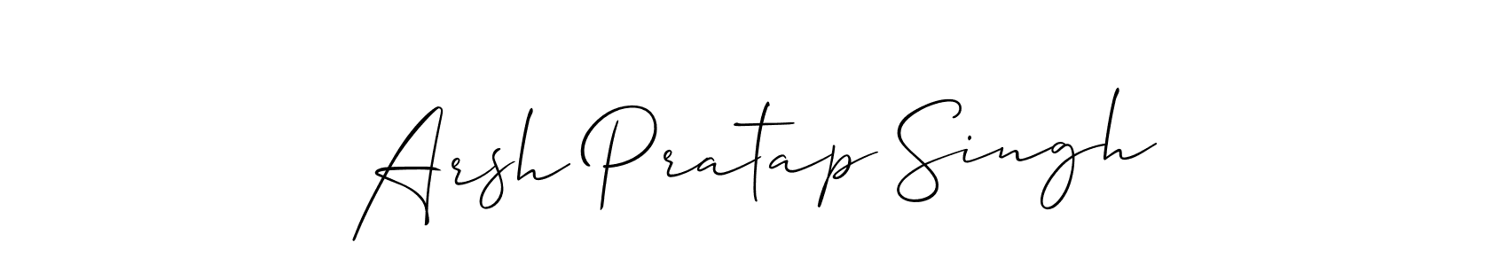 Create a beautiful signature design for name Arsh Pratap Singh. With this signature (Allison_Script) fonts, you can make a handwritten signature for free. Arsh Pratap Singh signature style 2 images and pictures png