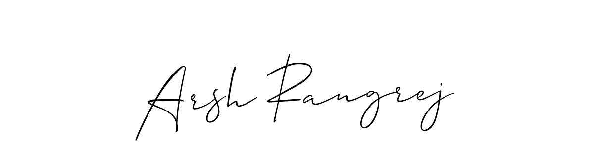 Also we have Arsh Rangrej name is the best signature style. Create professional handwritten signature collection using Allison_Script autograph style. Arsh Rangrej signature style 2 images and pictures png