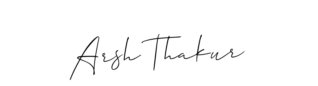 The best way (Allison_Script) to make a short signature is to pick only two or three words in your name. The name Arsh Thakur include a total of six letters. For converting this name. Arsh Thakur signature style 2 images and pictures png