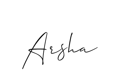 Create a beautiful signature design for name Arsha. With this signature (Allison_Script) fonts, you can make a handwritten signature for free. Arsha signature style 2 images and pictures png