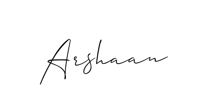 Design your own signature with our free online signature maker. With this signature software, you can create a handwritten (Allison_Script) signature for name Arshaan. Arshaan signature style 2 images and pictures png
