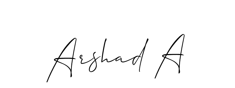 Make a beautiful signature design for name Arshad A. Use this online signature maker to create a handwritten signature for free. Arshad A signature style 2 images and pictures png