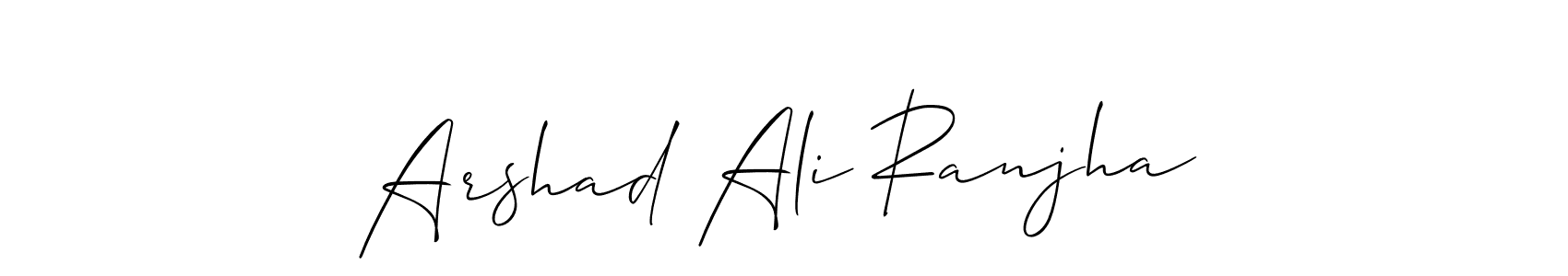 Also we have Arshad Ali Ranjha name is the best signature style. Create professional handwritten signature collection using Allison_Script autograph style. Arshad Ali Ranjha signature style 2 images and pictures png