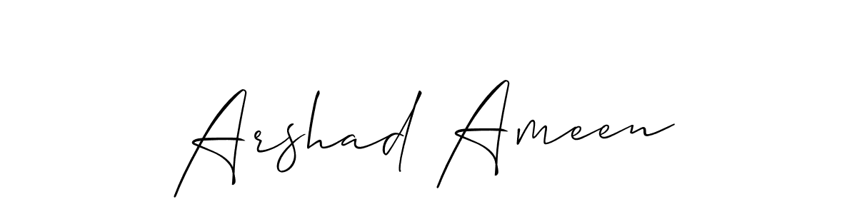 Design your own signature with our free online signature maker. With this signature software, you can create a handwritten (Allison_Script) signature for name Arshad Ameen. Arshad Ameen signature style 2 images and pictures png