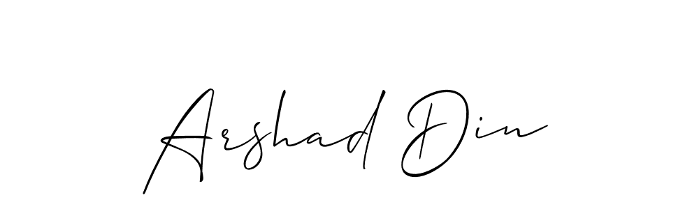 Also You can easily find your signature by using the search form. We will create Arshad Din name handwritten signature images for you free of cost using Allison_Script sign style. Arshad Din signature style 2 images and pictures png