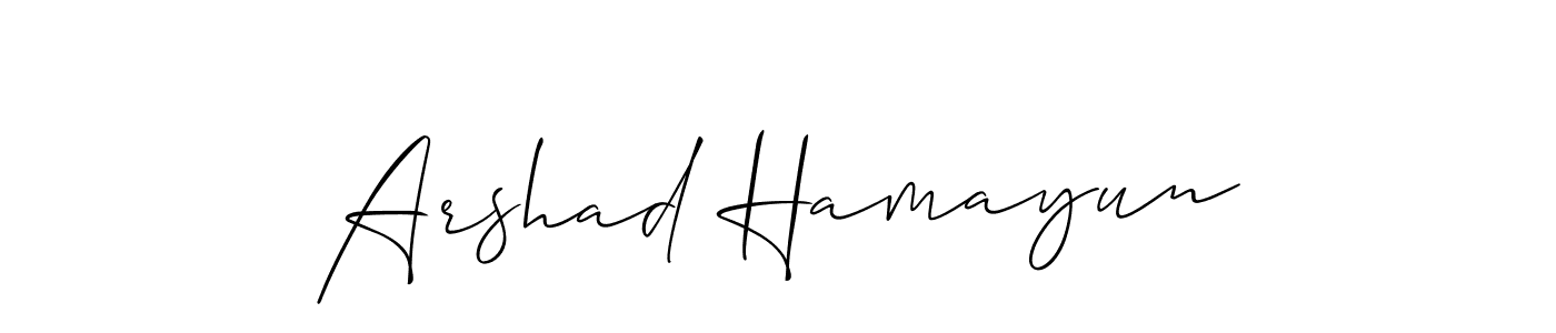 Use a signature maker to create a handwritten signature online. With this signature software, you can design (Allison_Script) your own signature for name Arshad Hamayun. Arshad Hamayun signature style 2 images and pictures png