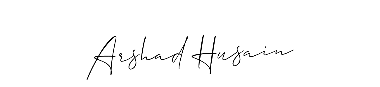 The best way (Allison_Script) to make a short signature is to pick only two or three words in your name. The name Arshad Husain include a total of six letters. For converting this name. Arshad Husain signature style 2 images and pictures png